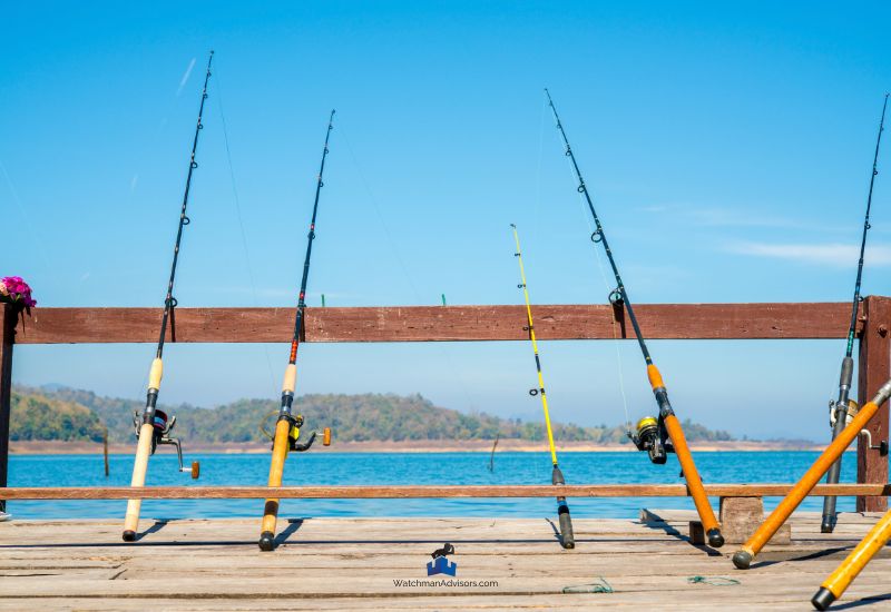 Fishing Poles with river background